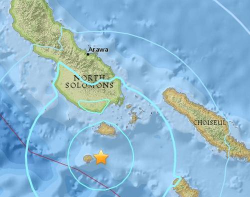 所罗门群岛附近海域5.9级地震 震源深度53.7公里
