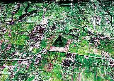 秦始皇陵龙脉卫星地图图片